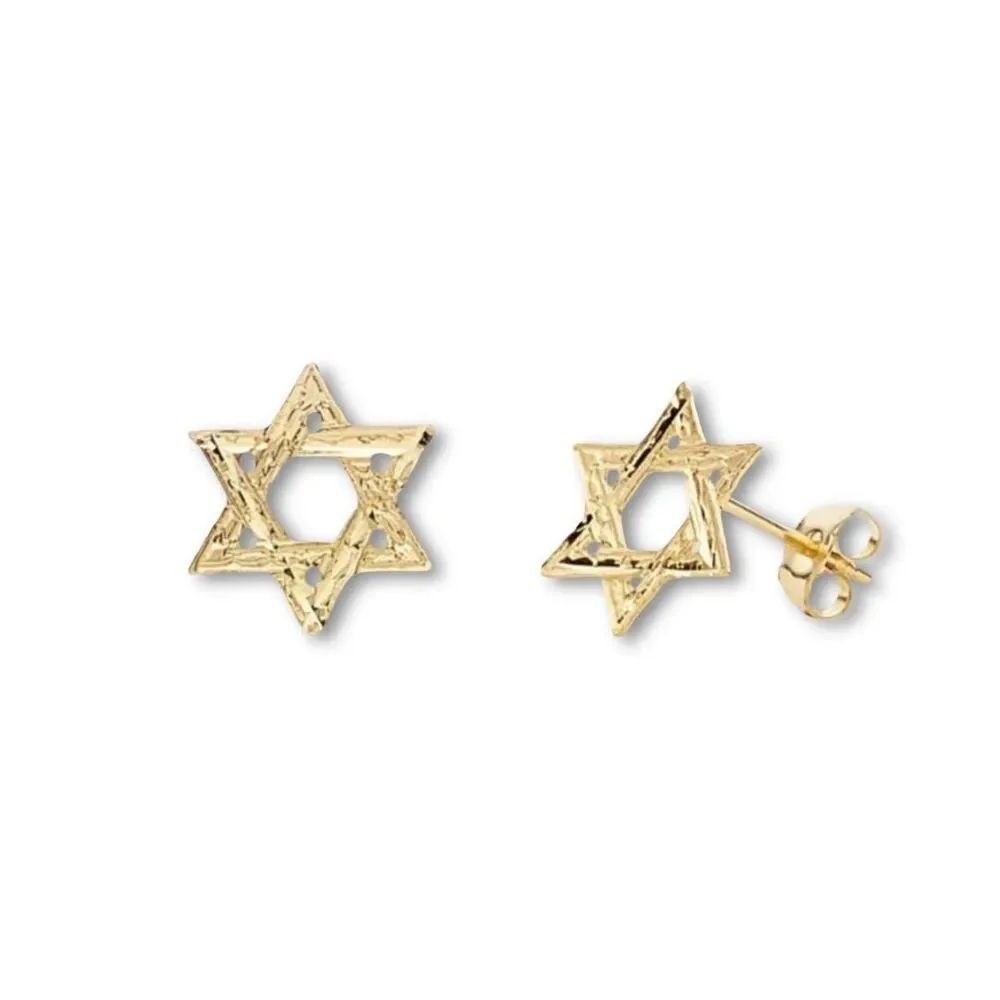 14K Gold Star of David Stud Earrings | Jewish Faith Earrings By Tehrani Jewelry